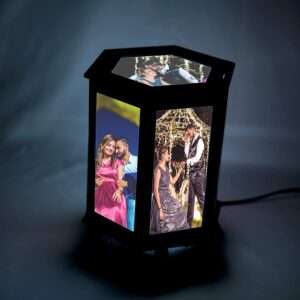 HEXAGON ROTATING LAMP (WOODEN)