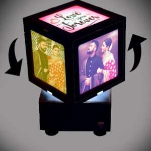 CUBICAL ROTATING LAMP (WOODEN)